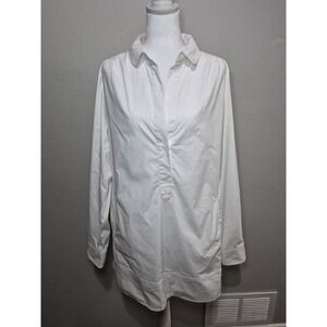 Workshop Andrea Jovine Tunic Shirt 100% Cotton Sz M White Minimalist Coastal
